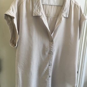 Cloth & Stone Short-sleeve Gray Button Down